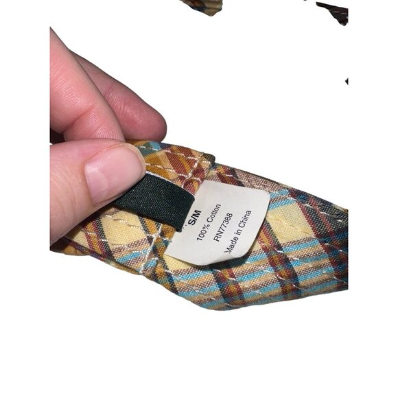 J. Crew Womens Size S/M Fabric Belt Multi Color Plaid Woven Wicker Buckle Preppy - Picture 5 of 6